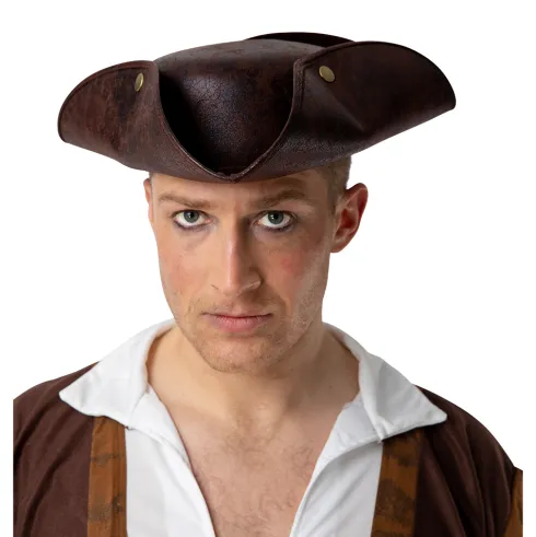 Pirathat Tricorn i brun