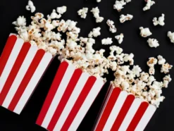 Popcorn bæger Rød - Hvid, 6 stk.