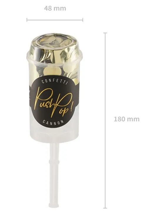 Push Pop med konfetti i Guld
