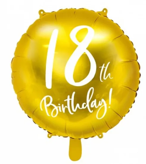 18 år Folieballon GULD