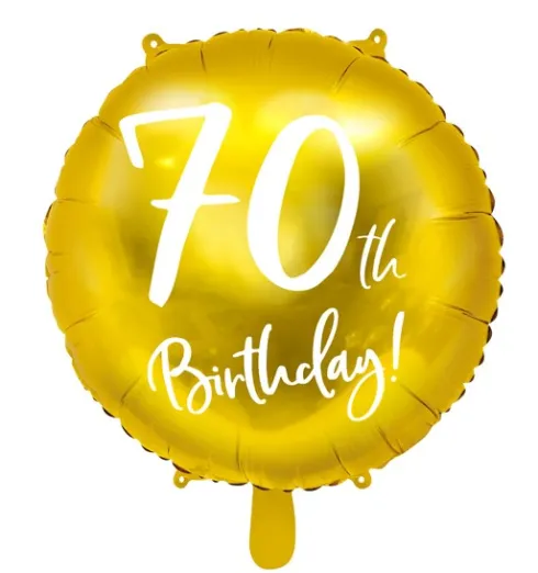 70 år Folieballon i GULD