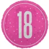 18 år Folieballon i pink