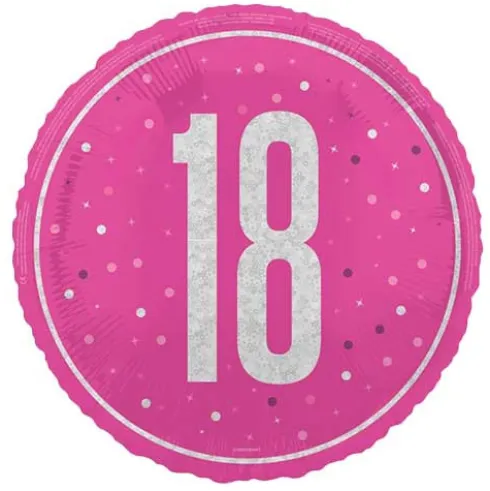 18 år Folieballon i pink