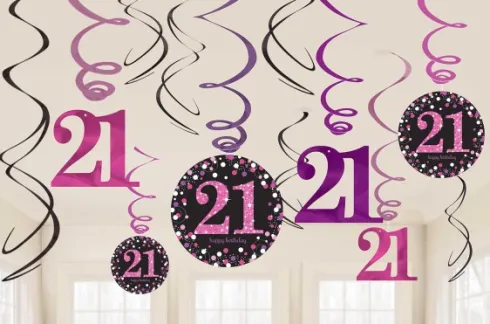21 år Swirls Sparkling pink