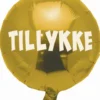 Rund Tillykke folieballon GULD