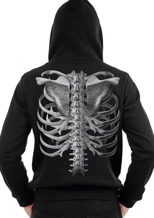 Skelet Hoodie m. maske