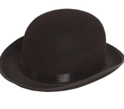 Sort bowlerhat i filt
