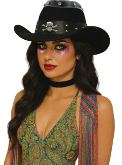 Sort Cowboyhat med Kranie