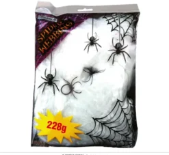 Spindelvæv hvid 228g med 2 edderkopper