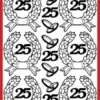 Stickers med krans og 25-tal sølv