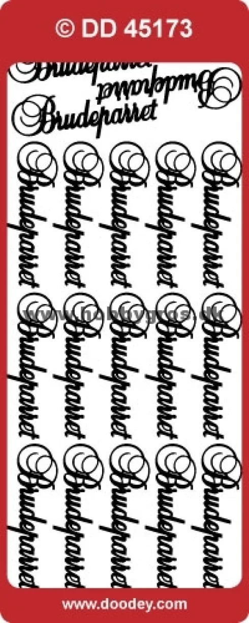 Stickers med tekst: Brudeparret, sølv