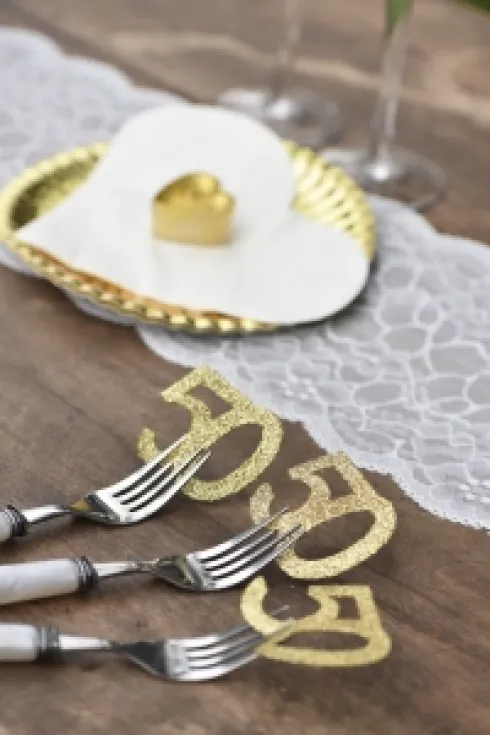 Tal konfetti stor 40 guld
