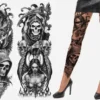Tattoo Effekt Strømpebukser