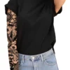 Tattoo ærme - black flowers