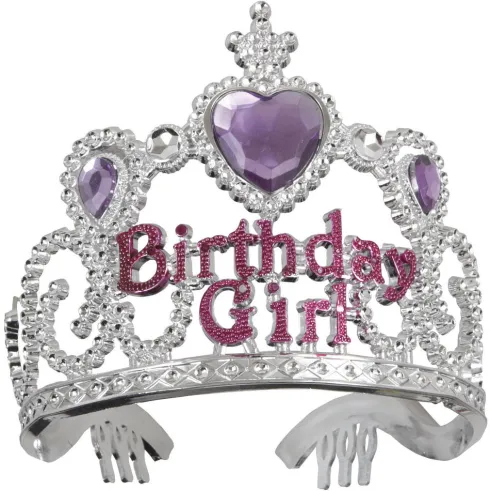 Tiara BIRTHDAY GIRL med plaststen