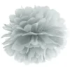 Væv pompom ø 25 cm Sølvfarvet
