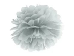 Væv pompom ø 25 cm Sølvfarvet